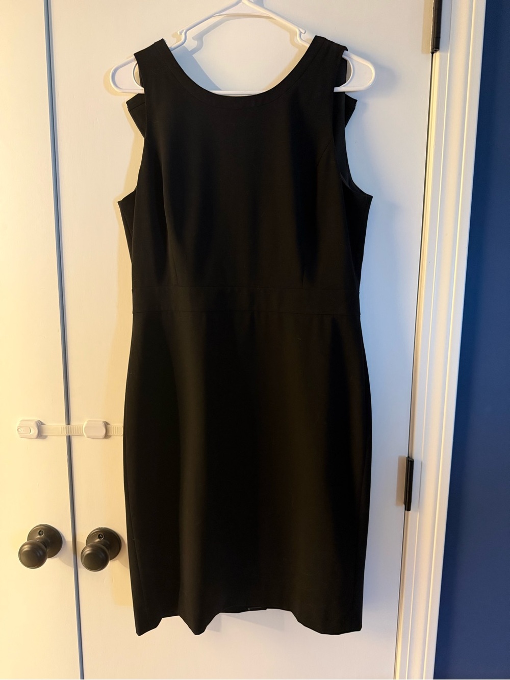 J. Crew Black Sleeveless Midi Sheath Dress